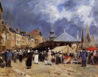 Boudin, Eugene - Market at Trouville